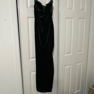 Green velvet dress